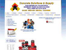 Tablet Screenshot of concretesolutionsandsupply.com